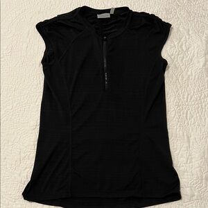 Athleta Black Muscle Tee with Zipper